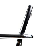 Pair of Matteo Grassi MG5 chairs in black leather and chrome