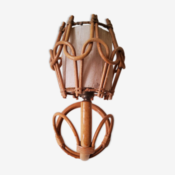 Rattan wall lamp from the 50s