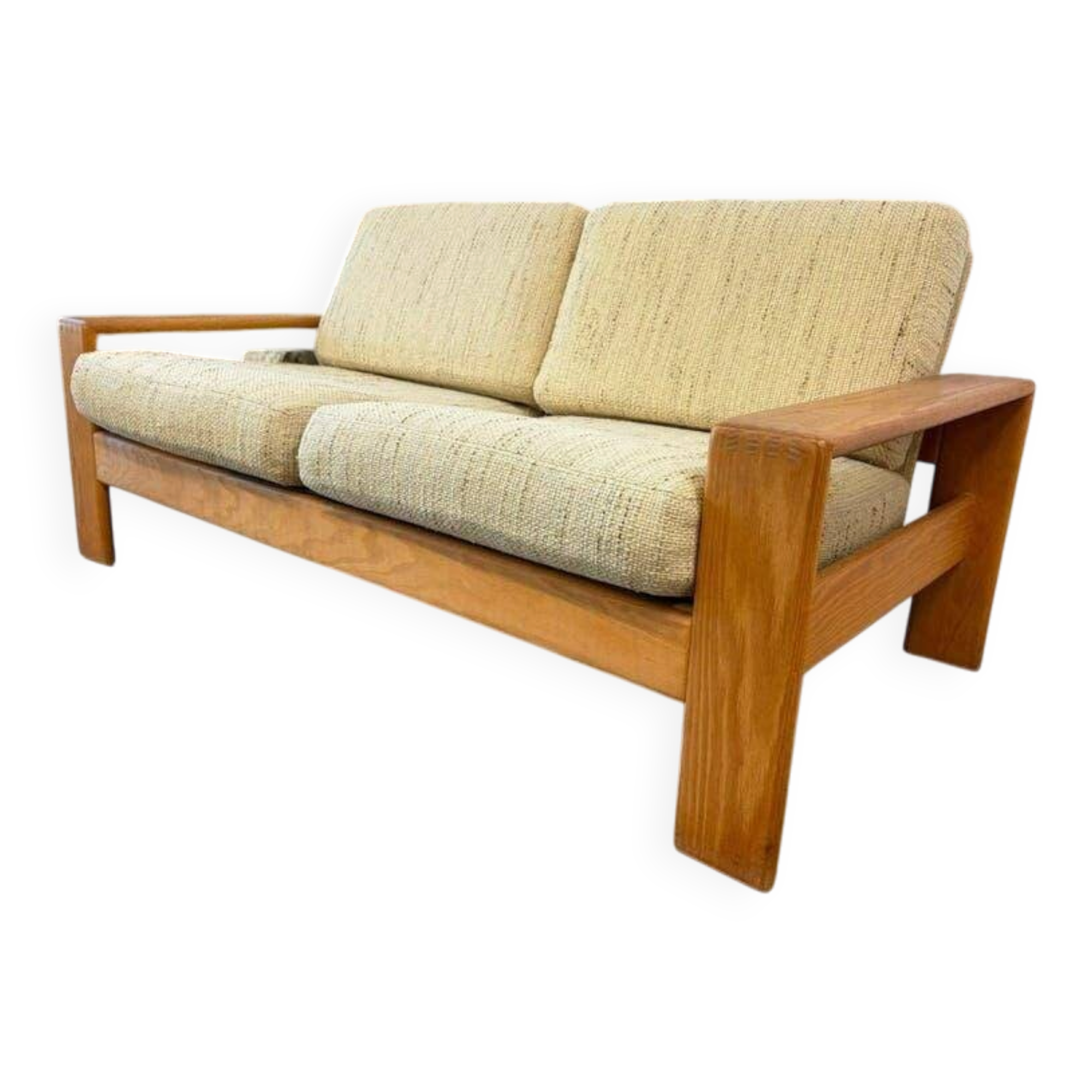 Canapé deux places vintage scandinave en bois