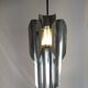Chrome metal pendant lamp from the 1970s