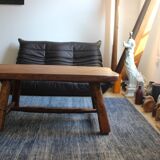 Solid elm bass table, brutalist style