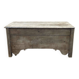 Banc coffre du  18ème en chêne brut - L=1m32, P=65cm, H=62cm.