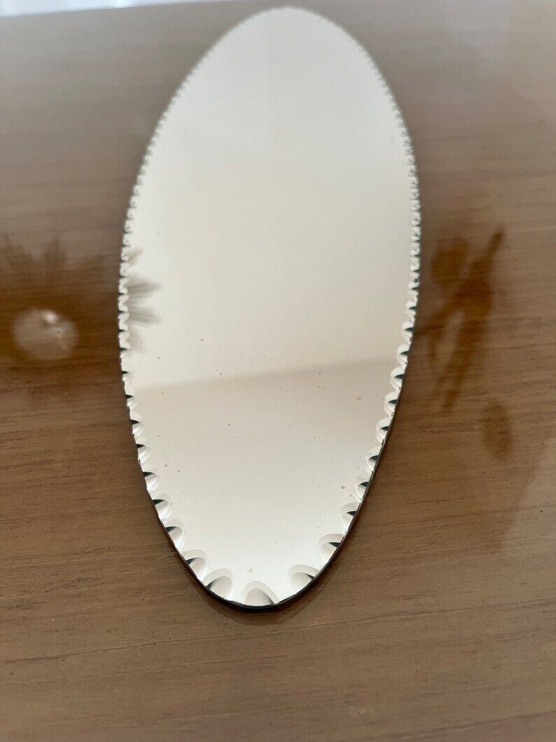 Beveled oval mirror to pose art deco 40s 50s 15x55cm