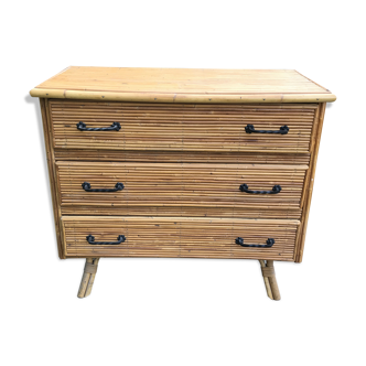 Dresser in rattan and bamboo vintage 1960
