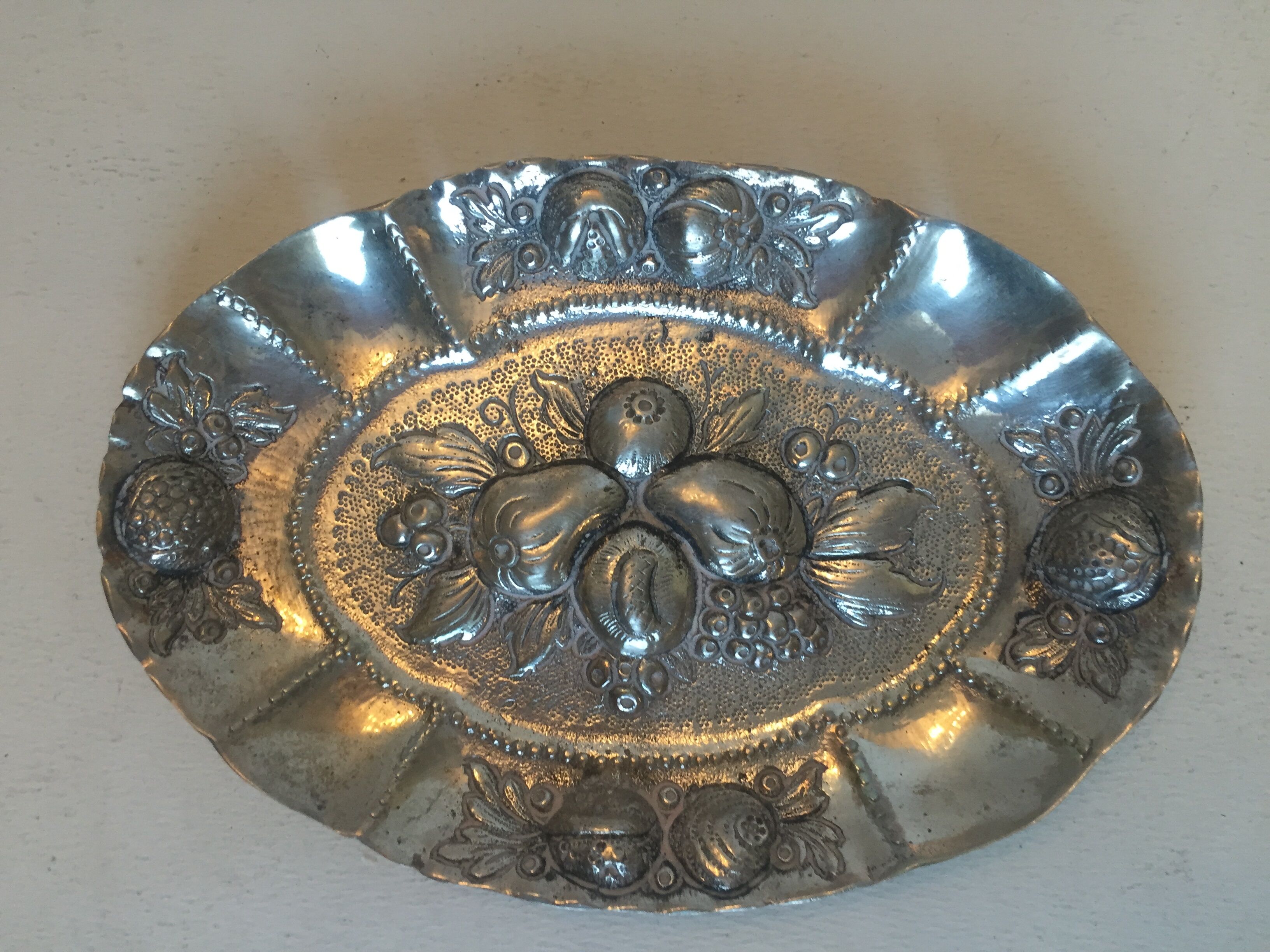 Empty silver metal pocket