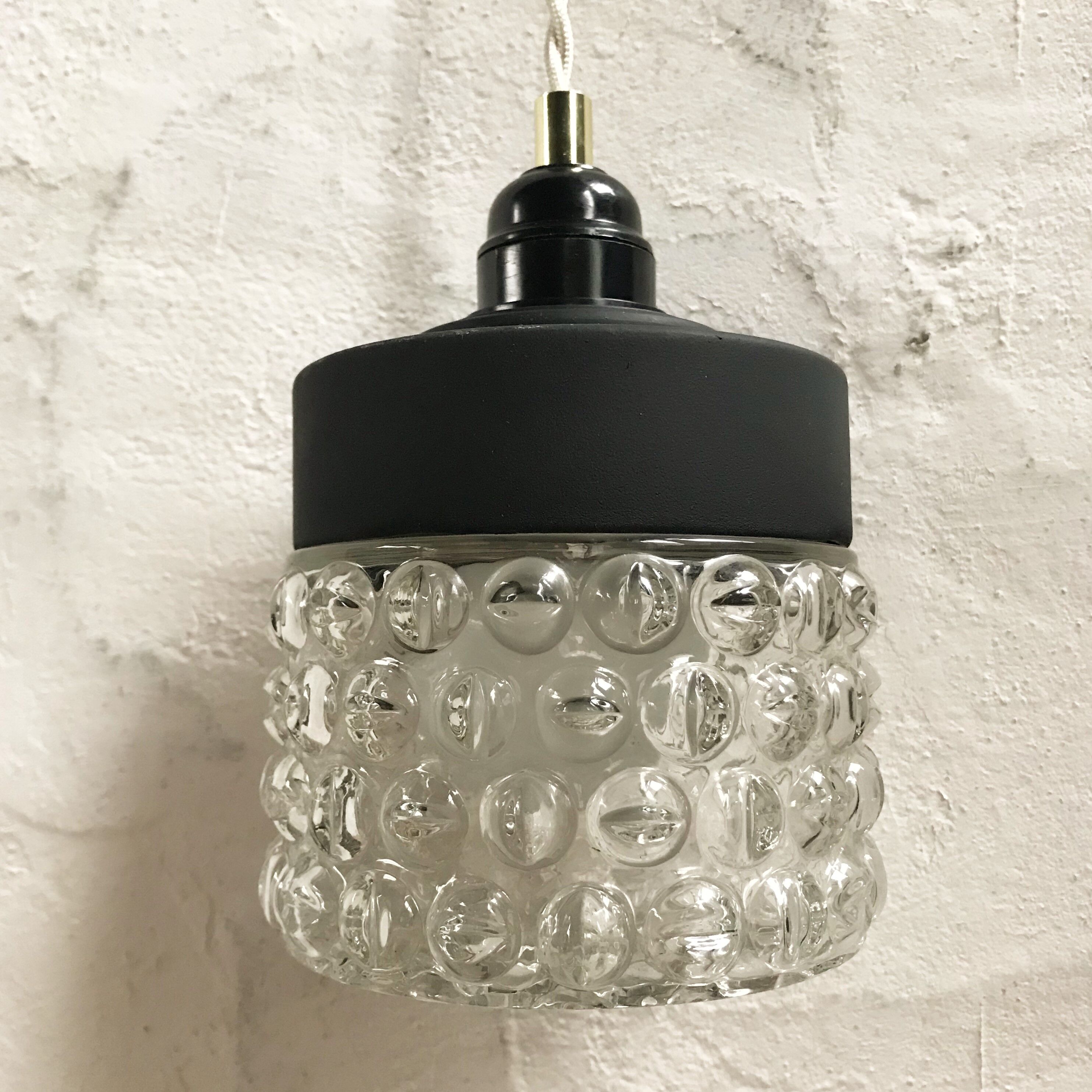 Vintage glass hand lamp