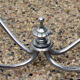 Mid-century two-tier coffee table in chromed brass and crystal
