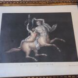 Ensemble de six gravures napolitaines polychromes encadrées