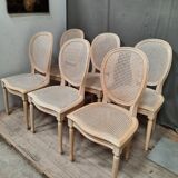 Set of 6 Louis XVI style caned chairs