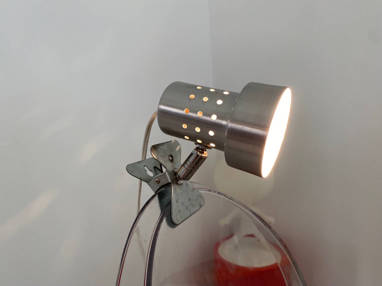 Wall lamp Mini perforated clip spot vintage design France 60s