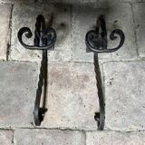 Pair of Medieval Style Wrought Iron Wall Brackets