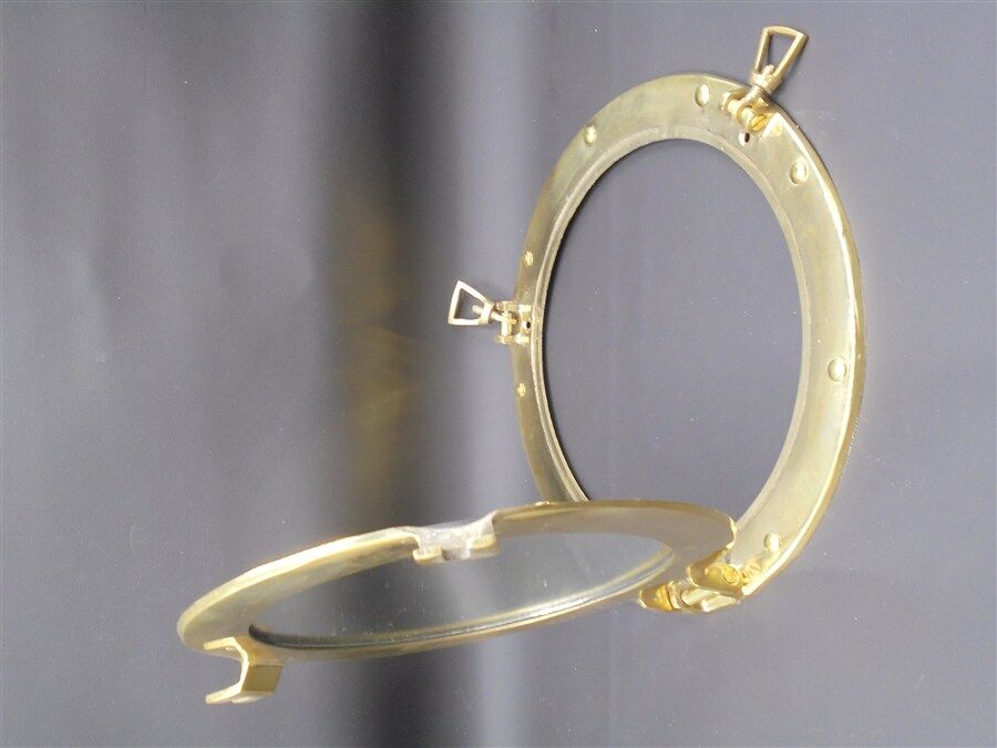 Brass porthole mirror 28,5x28,5cm