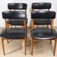 Set of 4 Scandinavian teak and leatherette chairs, 1960