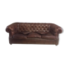 Canapé style Chesterfield en cuir marron vintage