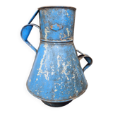 Pichet, bidon, vase à fleurs ancien, bleu azur