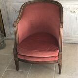 Velvet shepherdess armchair