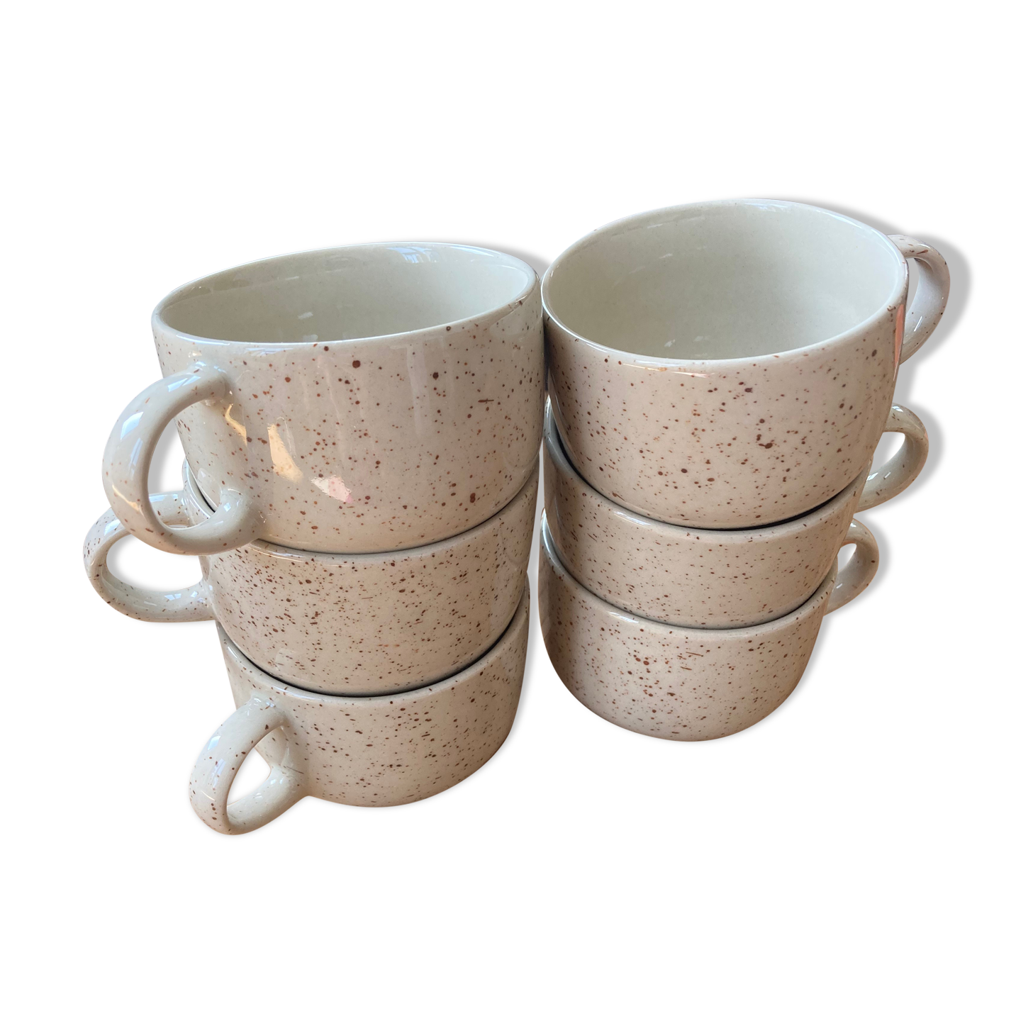 6 speckled cups