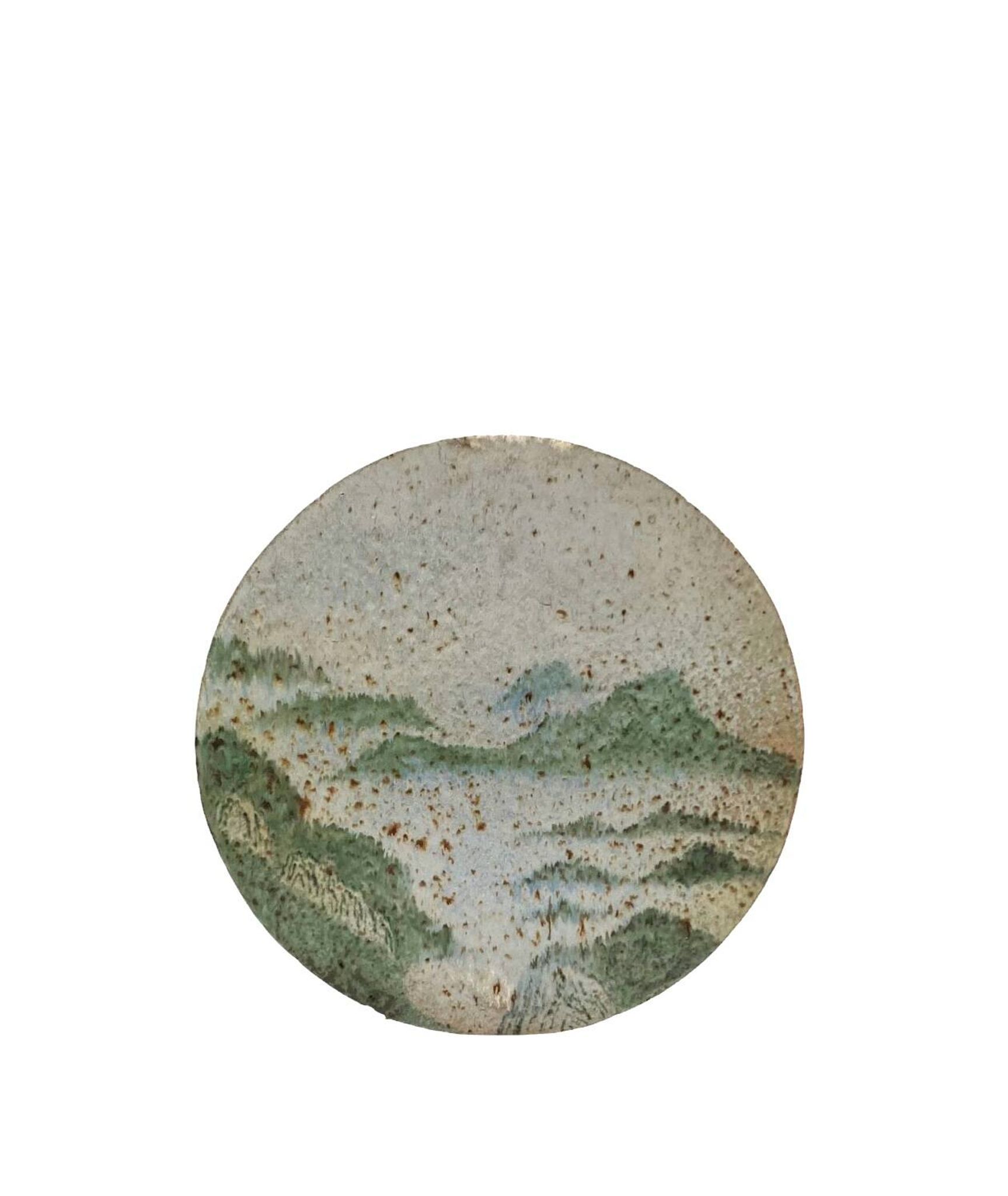 Pierre Devie, Mid-century modern green ceramic solifleur vase, France 1980