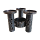 Brutalist candle holder tripod in black metal / vintage 60s-70s