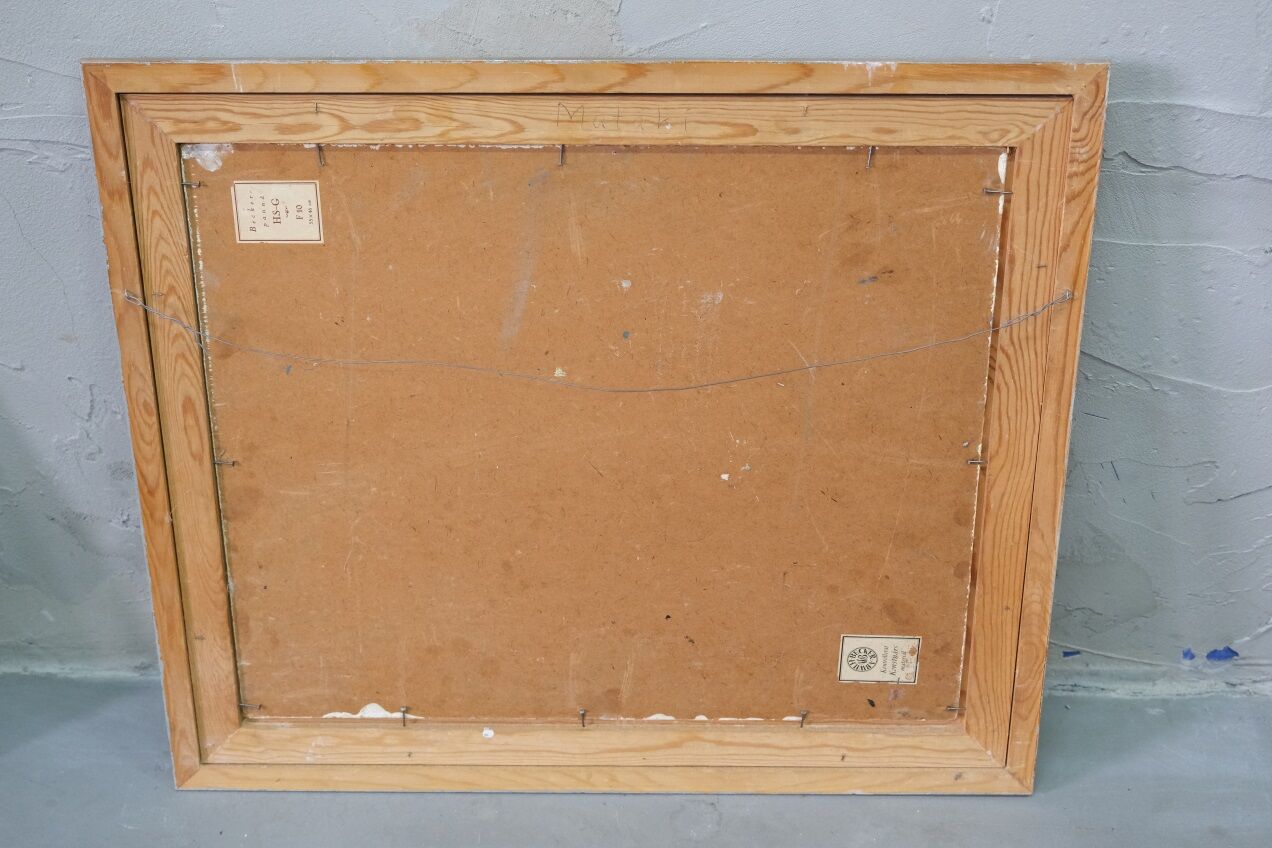Swedish Modern Painting, Signed,  1955, Oil on Panel, Framed