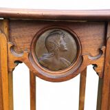Tall Art Nouveau carved wooden side table