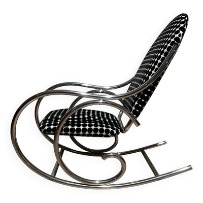Chaise berçante Bauhaus en acier tubulaire chromé, Allemagne, années 1930