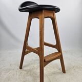 Lot de 3 tabourets de bar en teck d'Erik Buch Danish Design