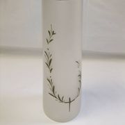 Old art nouveau vase frosted glass cylinder leaf decoration
