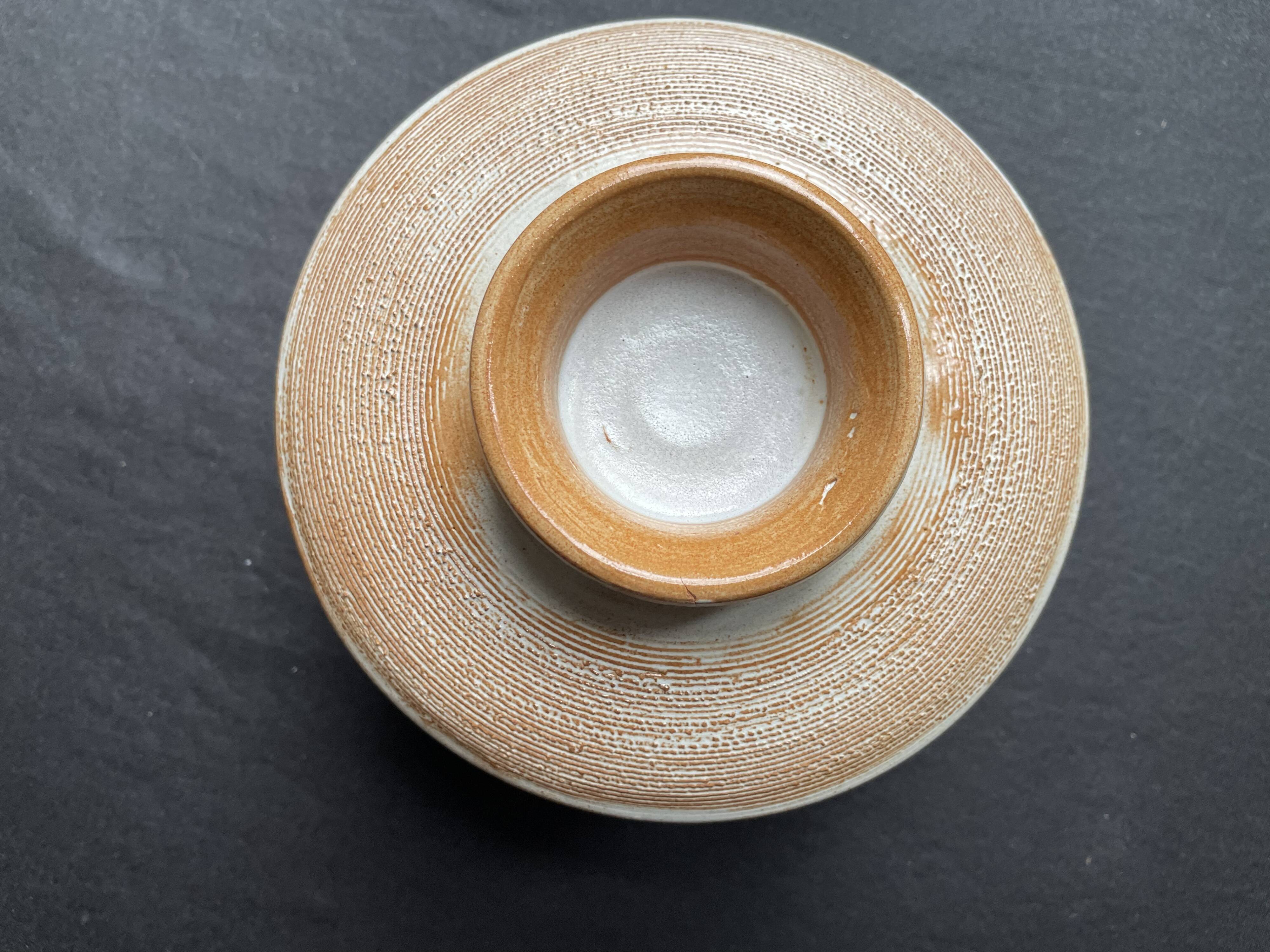 Pot with lid in stoneware vallauris