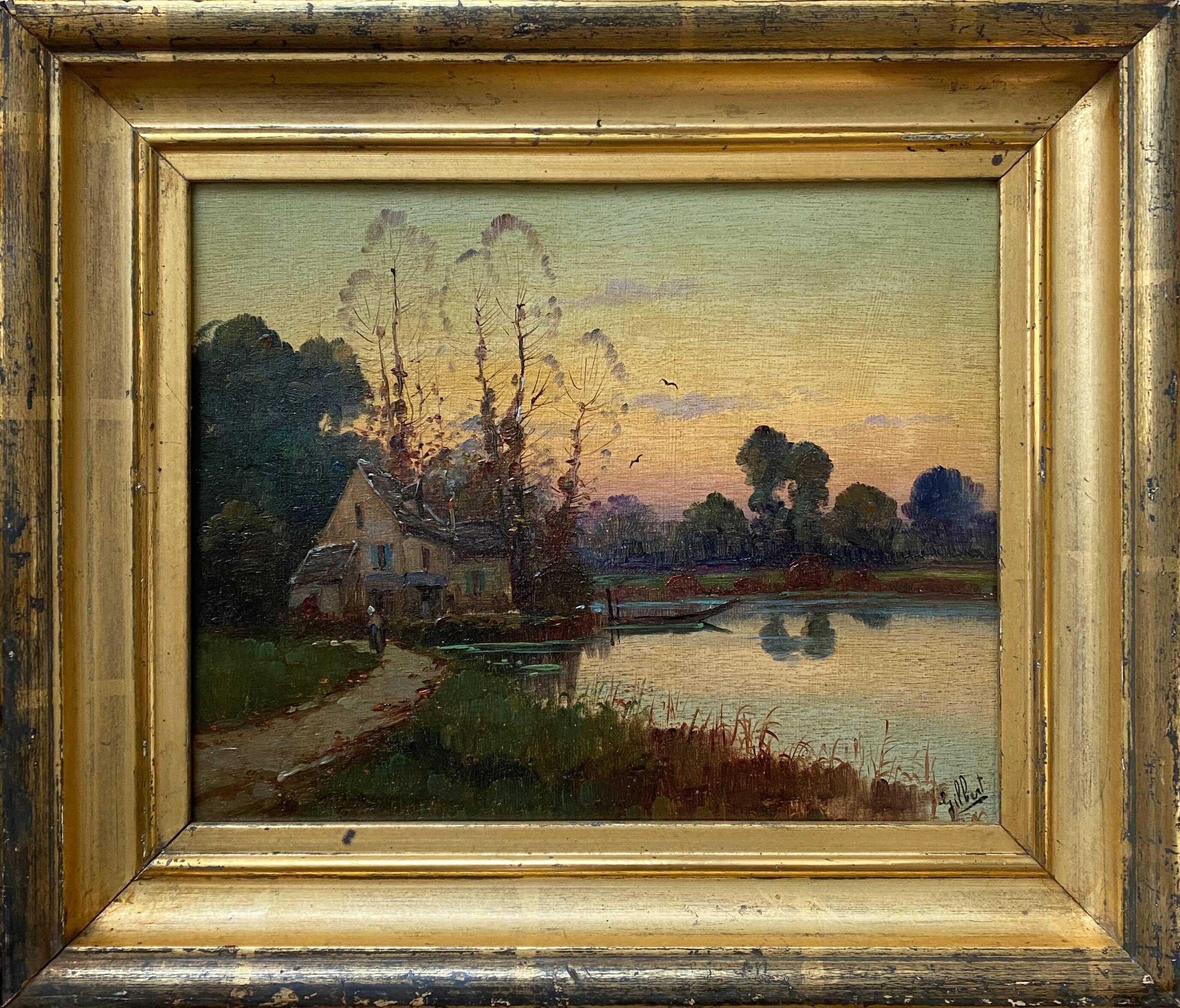 Painting "Impressionist landscape" signed Glibert, pseudo Karl Kaufmann 1843-1905