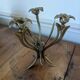 Art Nouveau brass flower chandelier
