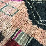 Moroccan Berber carpet Boujaad pink with colorful patterns 256x160cm