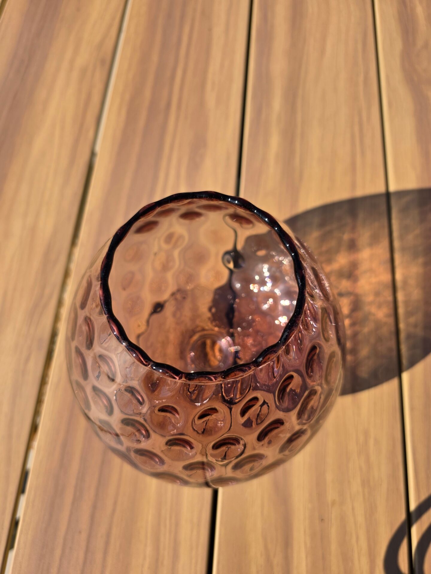 Giant glass 23 cm Empoli amethyst honeycomb blown glass