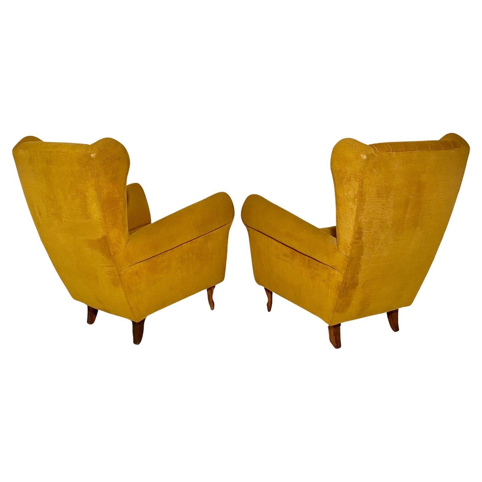 Midcentury Modern Living Room set in Velvet, Italy 1950