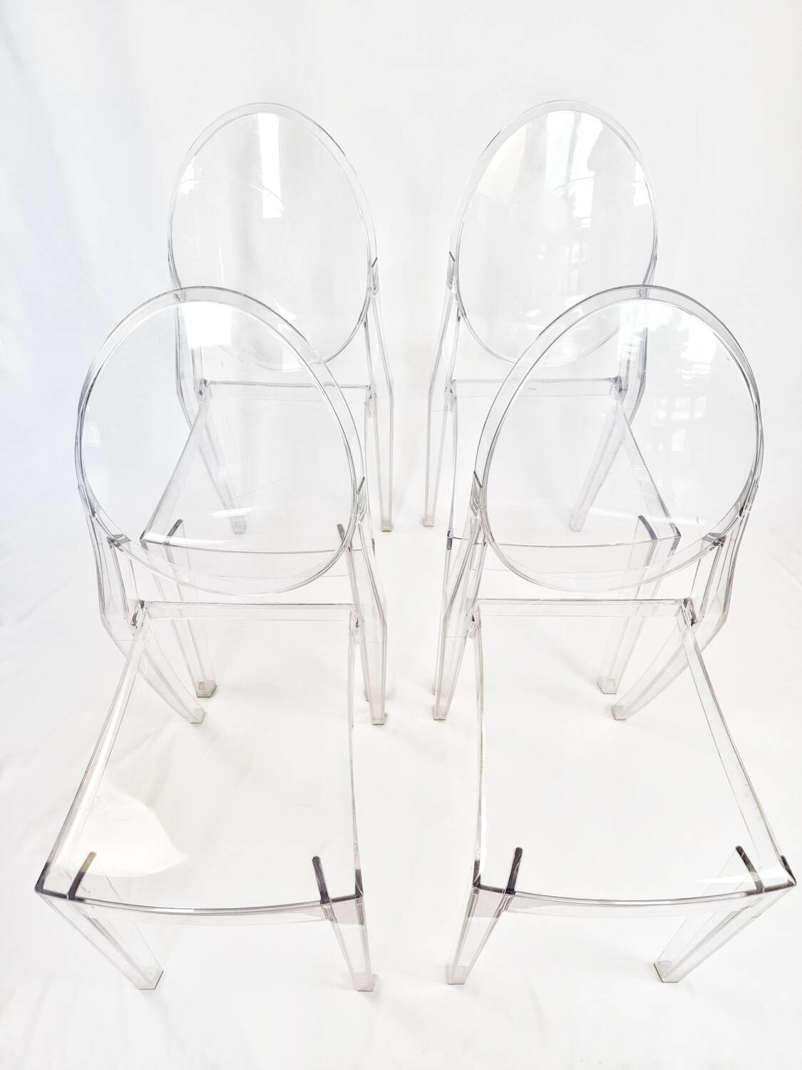 Lot de 4 chaises Ghost Victoria de Philippe Starck pour Kartell