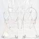 Lot de 4 chaises Ghost Victoria de Philippe Starck pour Kartell