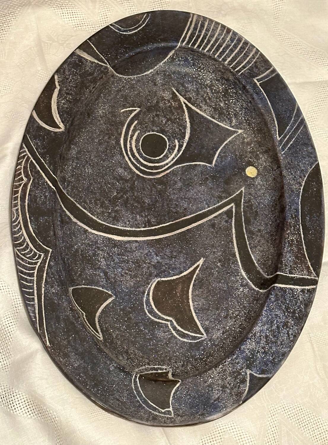 Large ceramic dish by Bernard Buffat.