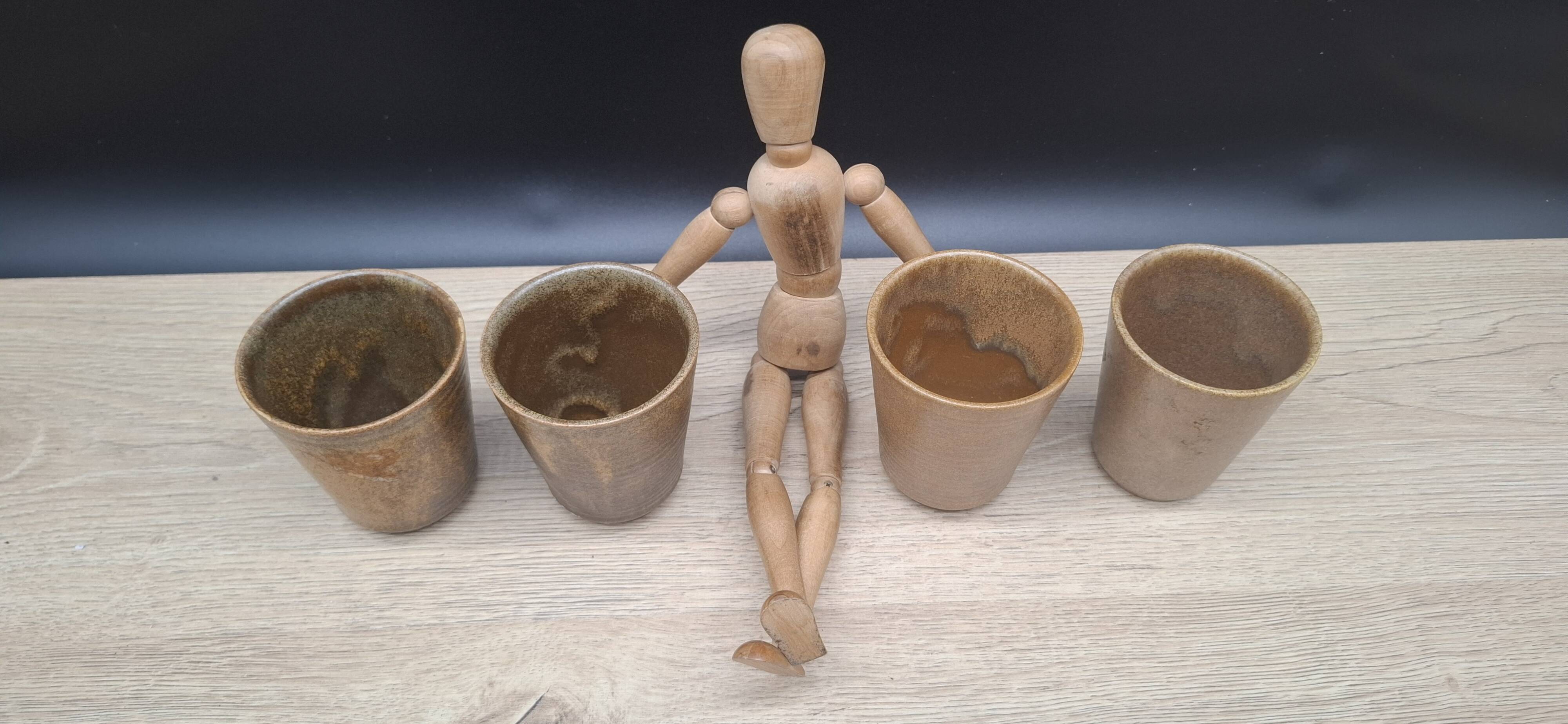 Set of 4 Digoin stoneware cups and tumblers 1