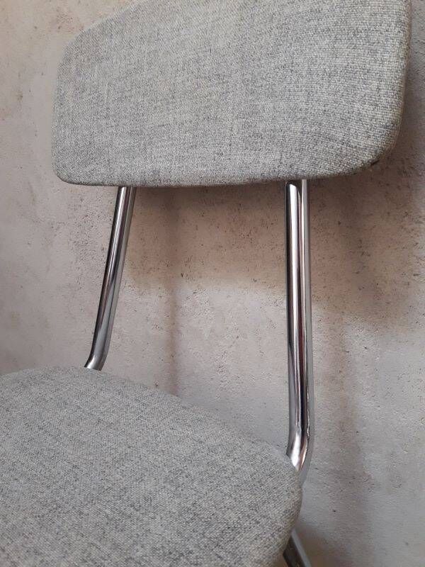 1950s chrome and fabric compass base chair