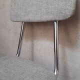 1950s chrome and fabric compass base chair