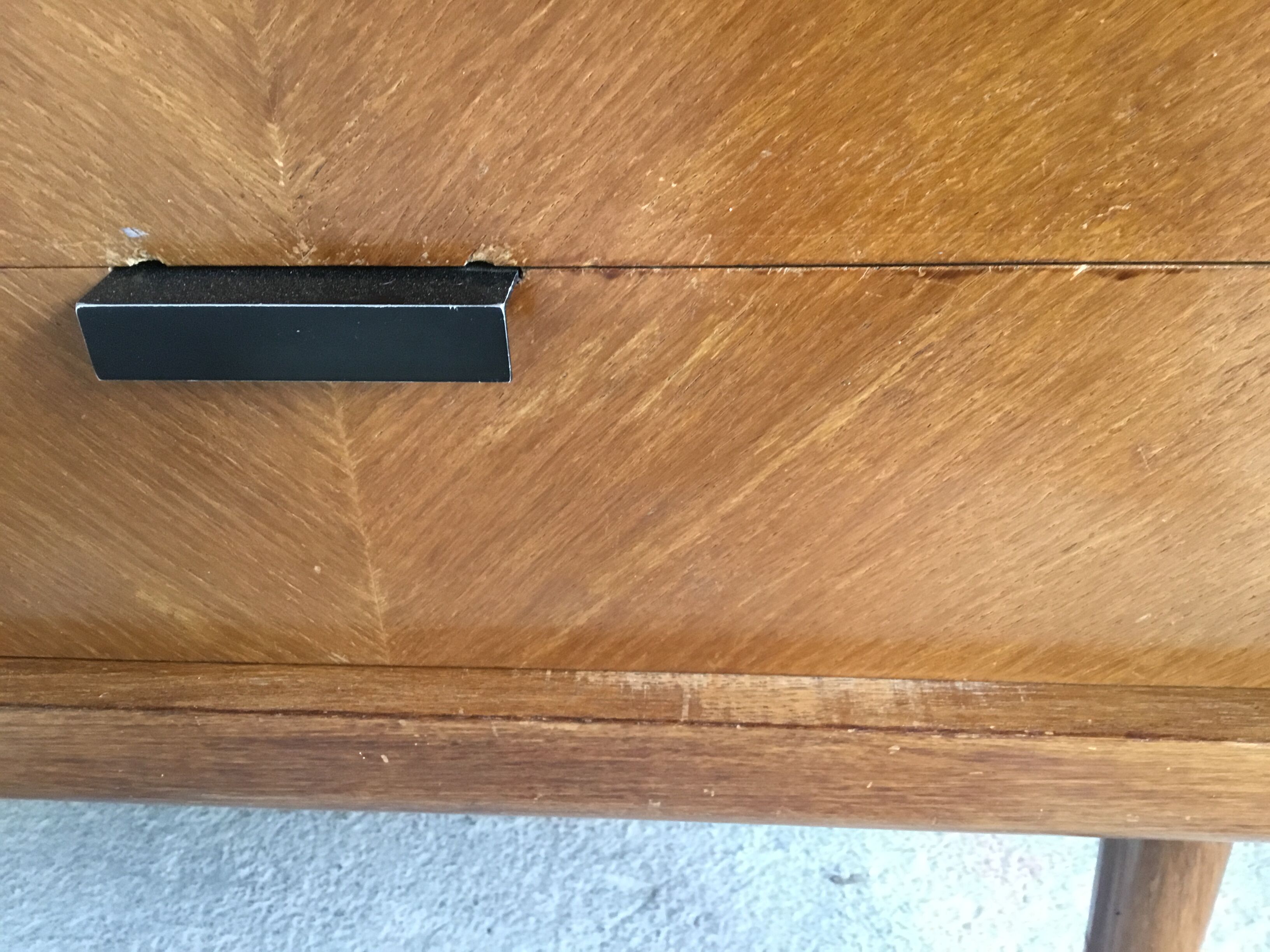 Vintage secretary in light oak veneer 1960