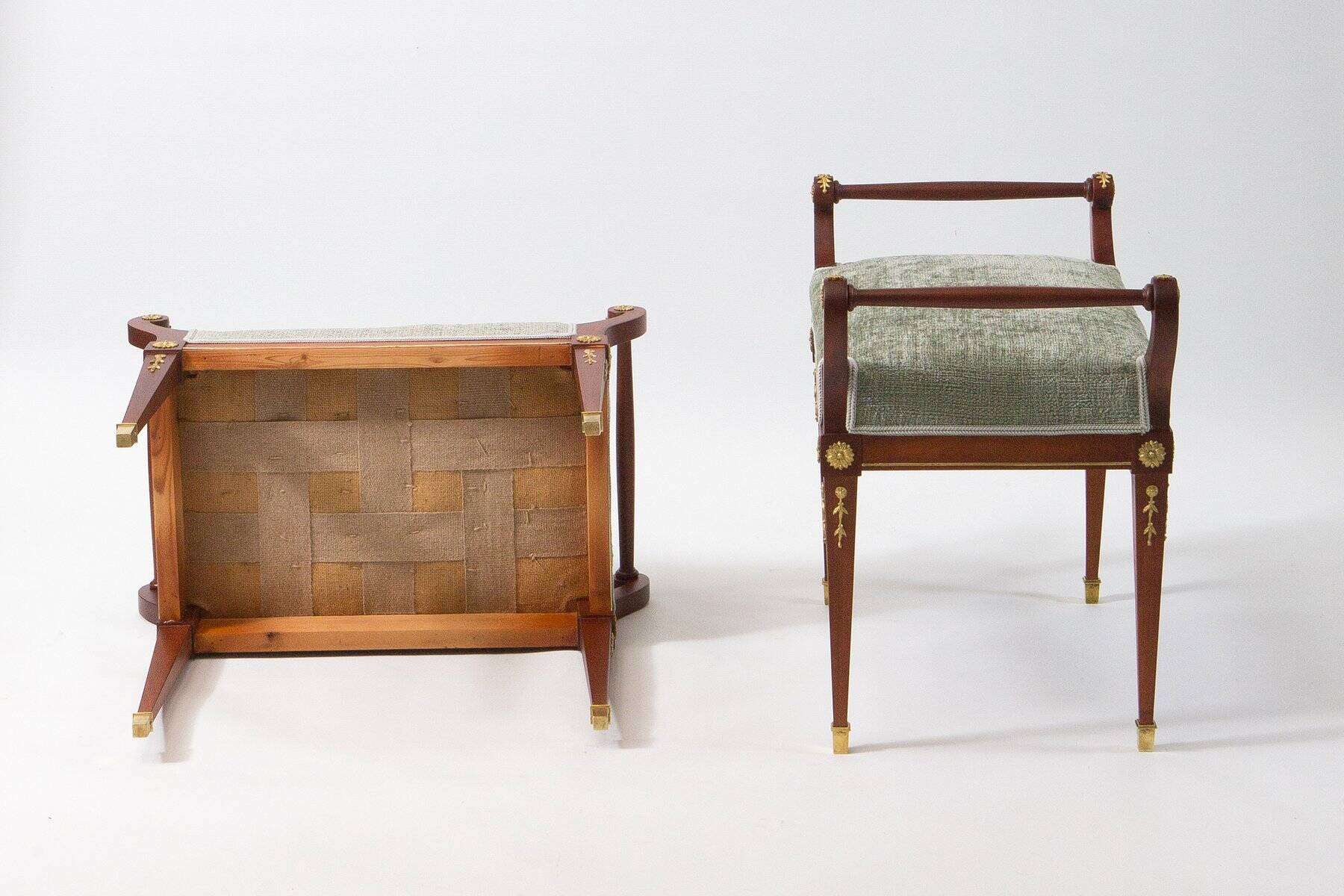 Ottomans antiques de style Empire, années 1890, lot de 2