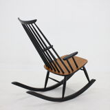 1960s Varjosen Puunjalostus beech rocking chair, Finland