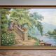 Tableau huile sur toile représentant une scène romantique