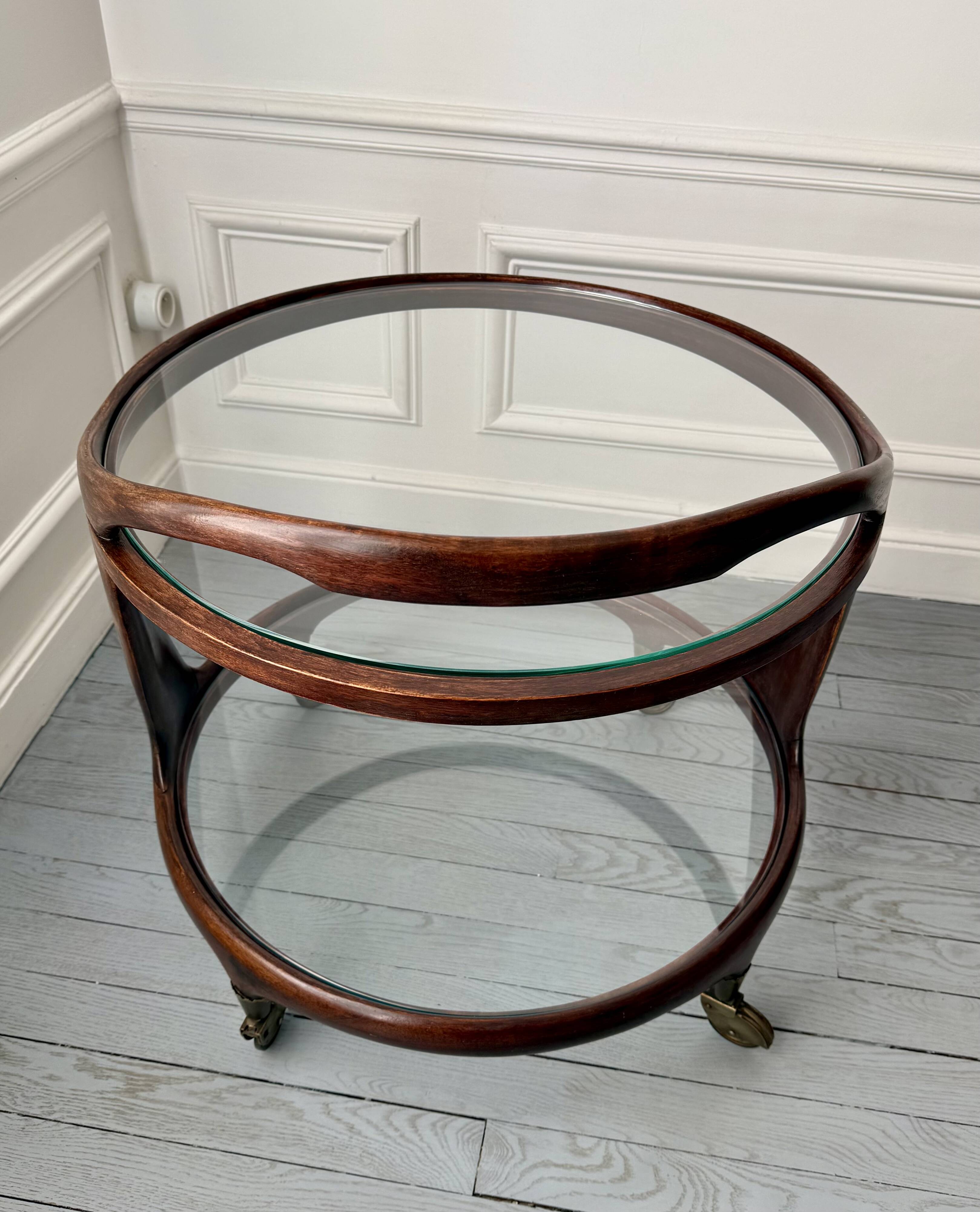 Cesare Lacca rolling coffee table service trolley