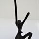 Sculptural candlestick anthropomorphic bronze blackened with woman's figure 70s