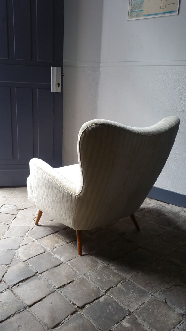 Ensemble de 4 fauteuils organic wingback chairs des années 50/60 vintage