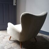 Set of 4 chairs organic wingback chairs of the 50s/60s vintage