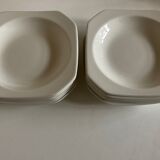 Set of 6 octagonal scandinavian hollow plates 1970
