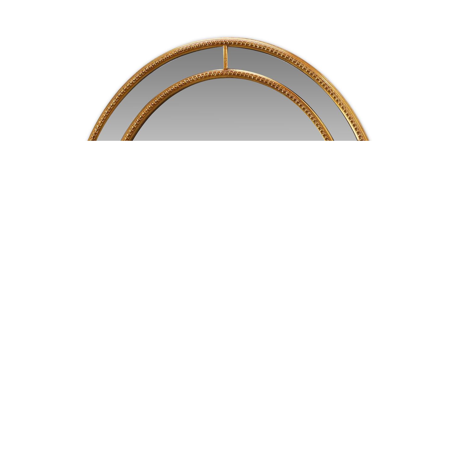 Mid-century gilt oval Mirror by Deknudt, Belgium 1980s